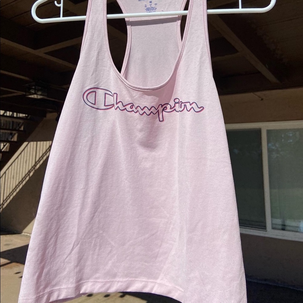 pink champion tank top size medium!